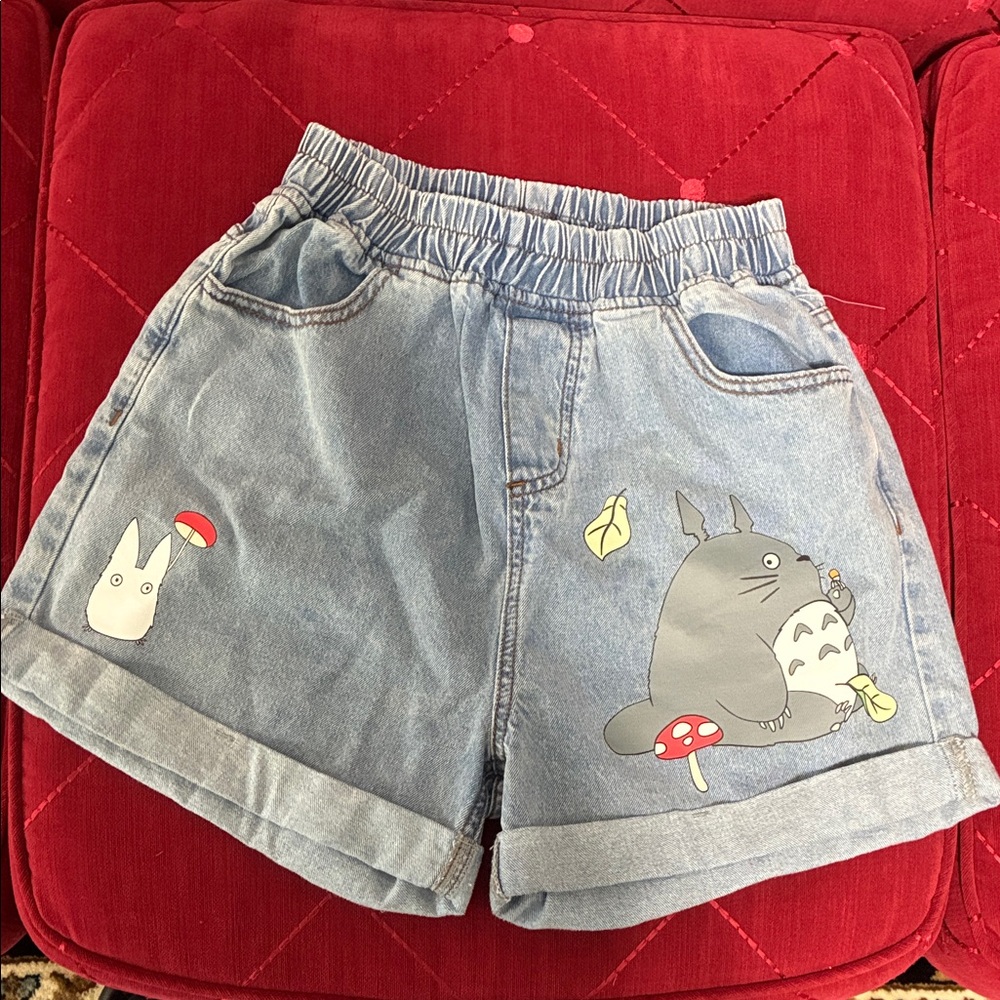 Her Universe Ghibli Jean Shorts with Totoro Design
